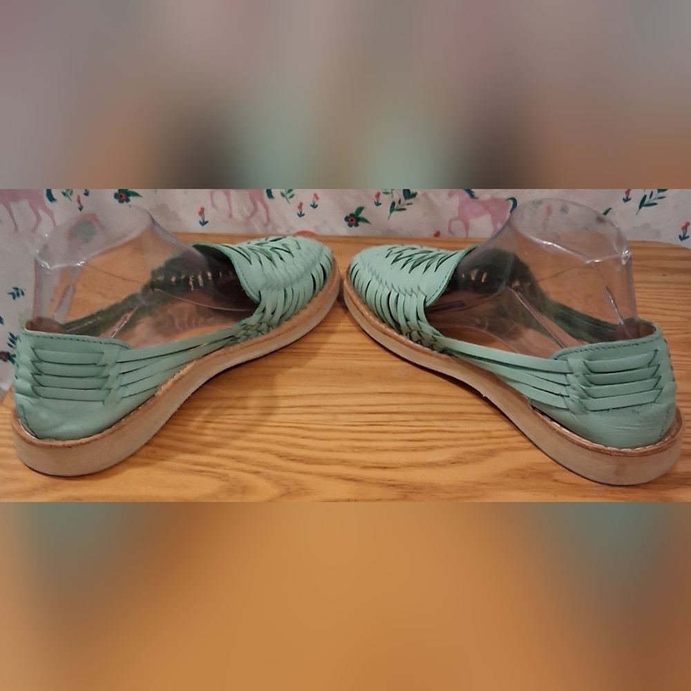 NWOT Macarena Collection Huarache Mint Artisan Woven Leather Sandal Shoe SZ 10 - Picture 4 of 9